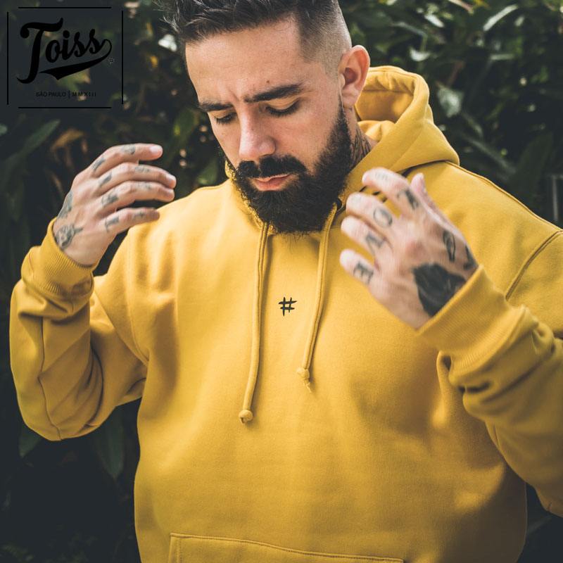 MARINE プルオーバーパーカー イエロー JINDAI スウェットプルオーバーパーカー カレッジロゴ フロスト