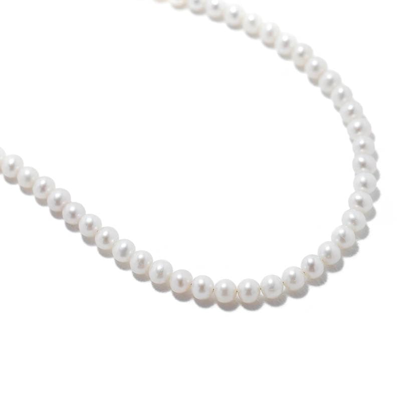 Pearl Beads T-Bar Necklace - Gold Plated（パールビーズTバーネックレス - ゴールドコーティング）　SYMPATHY OF SOUL Style（シンパシーオブソウルスタイル)