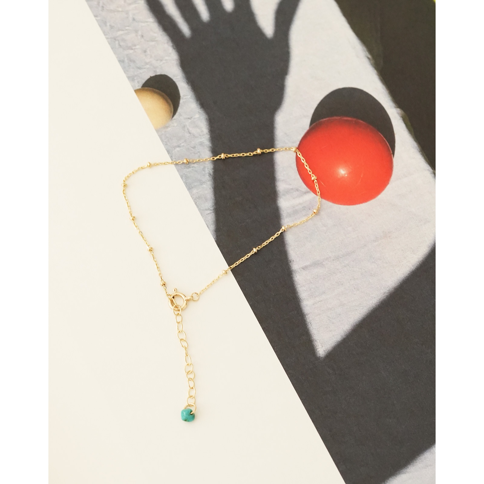 Skip Chain Bracelet w/TRQ（スキップチェーンブレスレット w/ターコイズ）　SYMPATHY OF SOUL Style（シンパシーオブソウルスタイル）