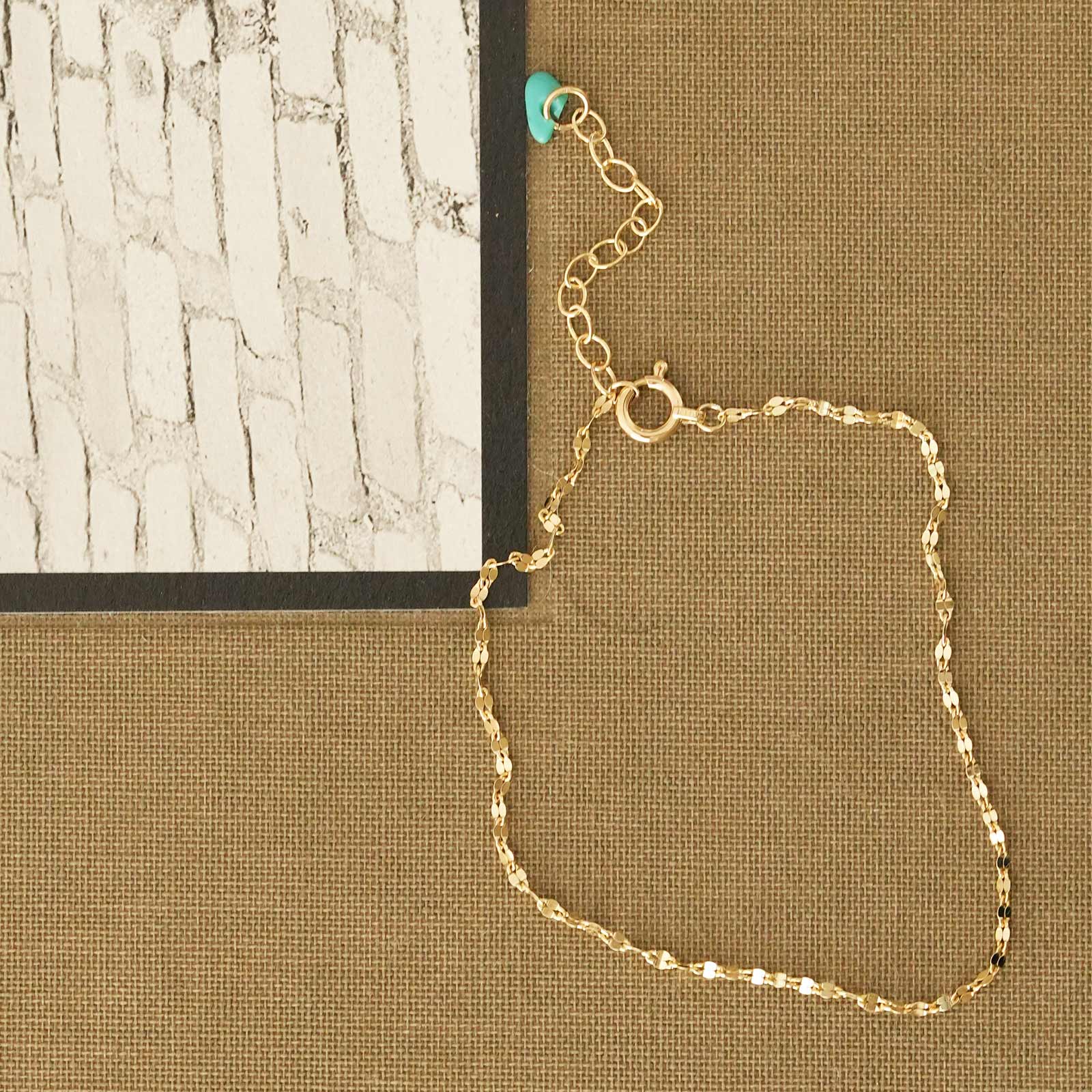 Petal Chain Bracelet - Azuki w/TRQ（ペタルチェーンブレスレット - アズキ w/ターコイズ）　SYMPATHY OF SOUL Style（シンパシーオブソウルスタイル）