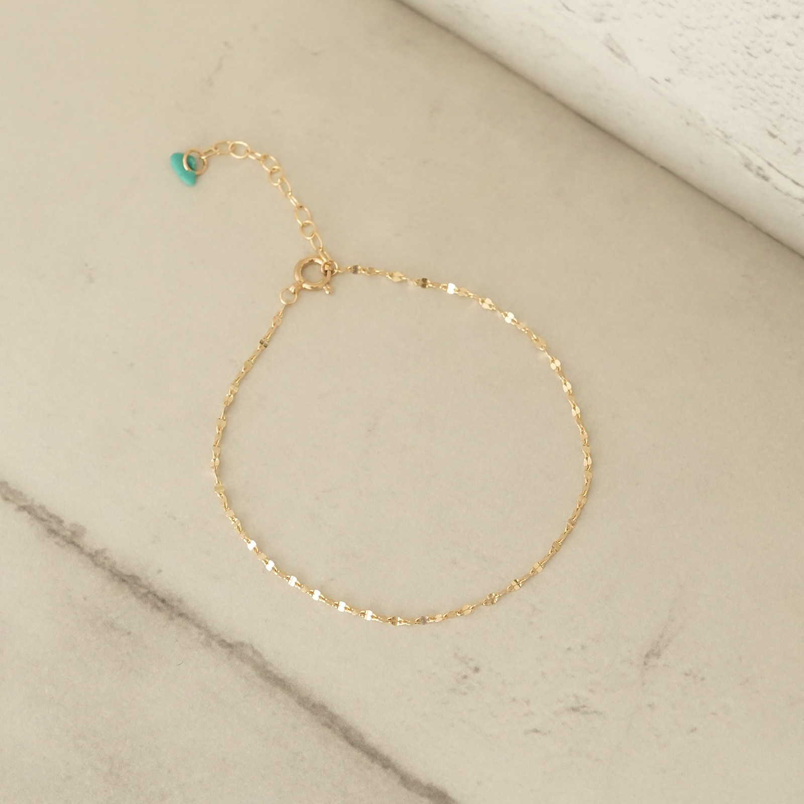 Petal Chain Bracelet - Azuki w/TRQ（ペタルチェーンブレスレット - アズキ w/ターコイズ）　SYMPATHY OF SOUL Style（シンパシーオブソウルスタイル）