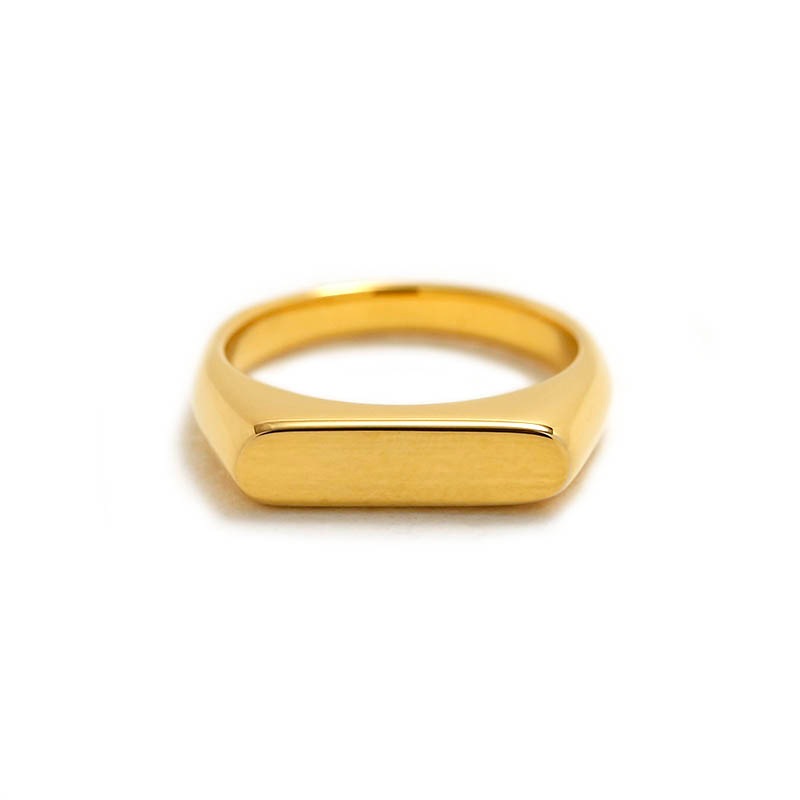 Thin Signet Ring - Gold Plated（シンシグネットリング - ゴールドコーティング）　SYMPATHY OF SOUL Style（シンパシーオブソウルスタイル)
