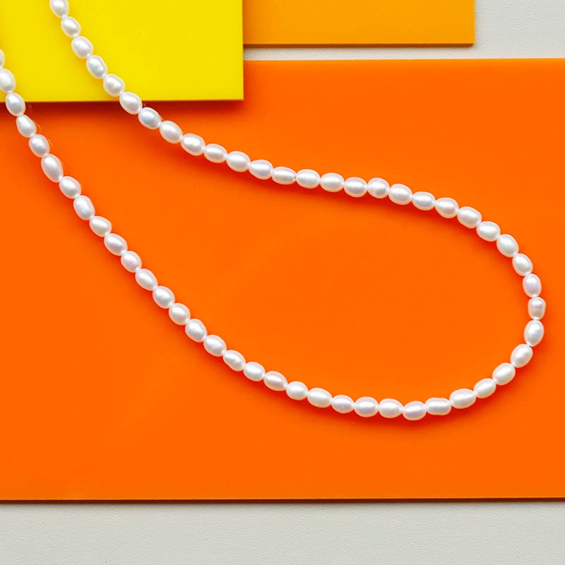 Rice Pearl T-Bar Necklace（ライスパールTバーネックレス）【納期 1ヶ月半】　SYMPATHY OF SOUL Style（シンパシーオブソウルスタイル)