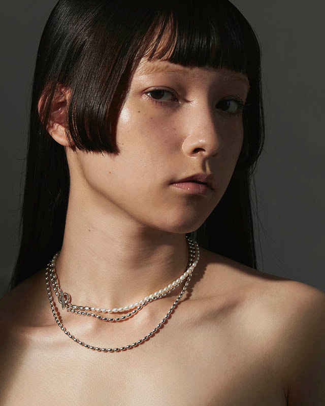 ◇SYMPATHY OF SOUL Style パールT－bar ネックレス◇ Pearl Beads T-Bar Necklace - Silver（パールビーズTバー