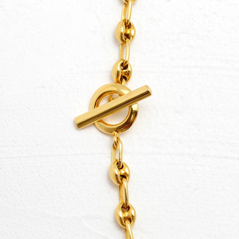 Gu Chain T-Bar Necklace - Gold Plated（ジーユーチェーンTバーネックレス - ゴールドコーティング）　SYMPATHY OF SOUL Style（シンパシーオブソウルスタイル)