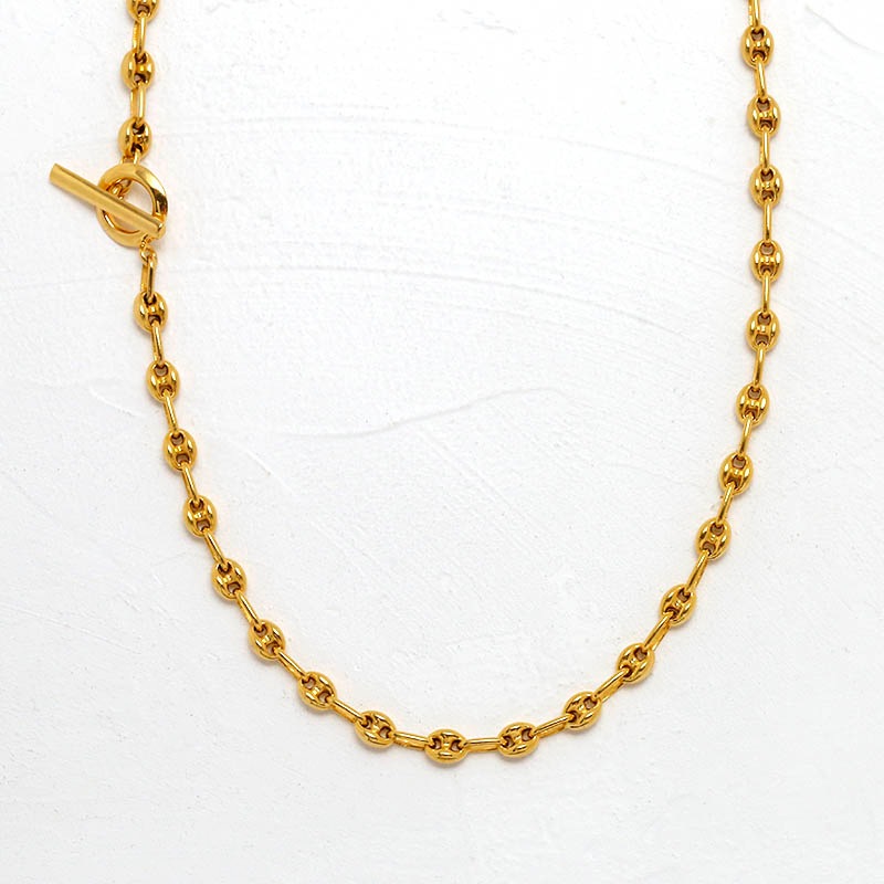 Gu Chain T-Bar Necklace - Gold Plated（ジーユーチェーンTバーネックレス - ゴールドコーティング）　SYMPATHY OF SOUL Style（シンパシーオブソウルスタイル)