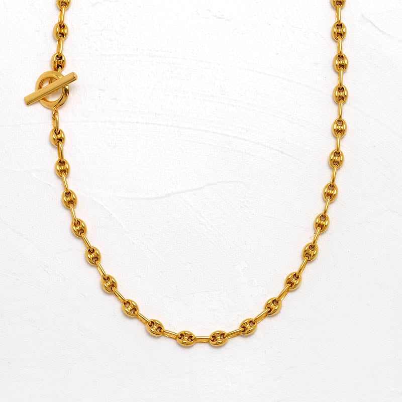 Gu Chain T-Bar Necklace - Gold Plated（ジーユーチェーンTバーネックレス - ゴールドコーティング）　SYMPATHY OF SOUL Style（シンパシーオブソウルスタイル)