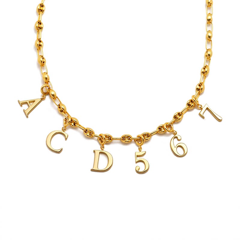 Initial Charm Pendant - Gold Plated（イニシャルチャームペンダント - ゴールドコーティング）　SYMPATHY OF SOUL Style（シンパシーオブソウルスタイル)