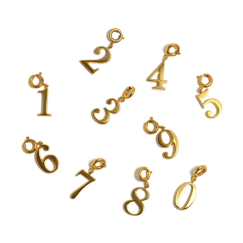 Number Charm Pendant - Gold Plated（ナンバーチャームペンダント - ゴールドコーティング）　SYMPATHY OF SOUL Style（シンパシーオブソウルスタイル)