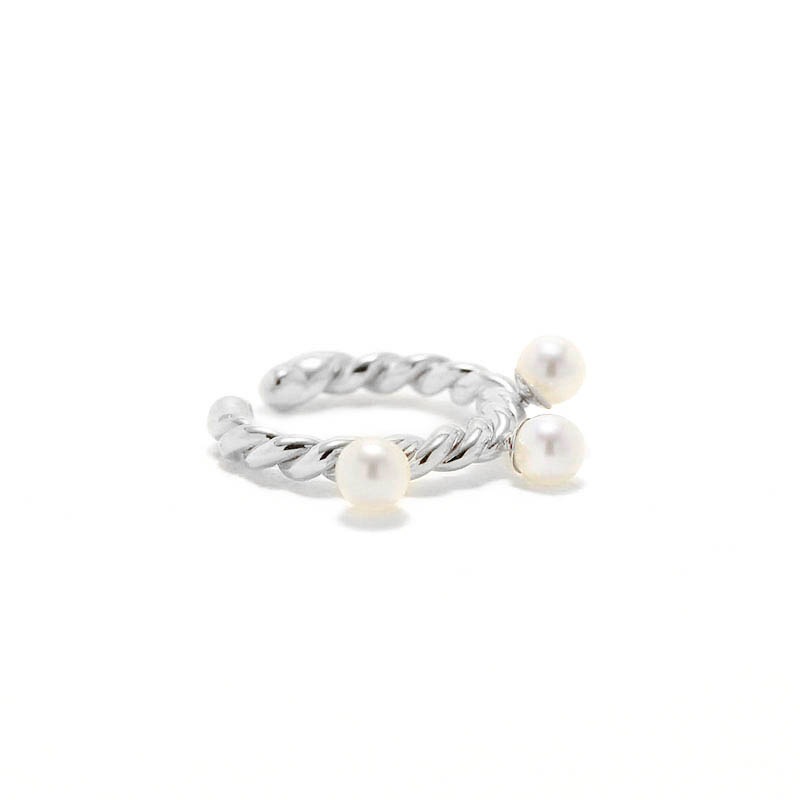Twist Ring w/Pearl - Silver（ツイストリング - シルバー）【納期 1ヶ月】　SYMPATHY OF SOUL Style（シンパシーオブソウルスタイル)