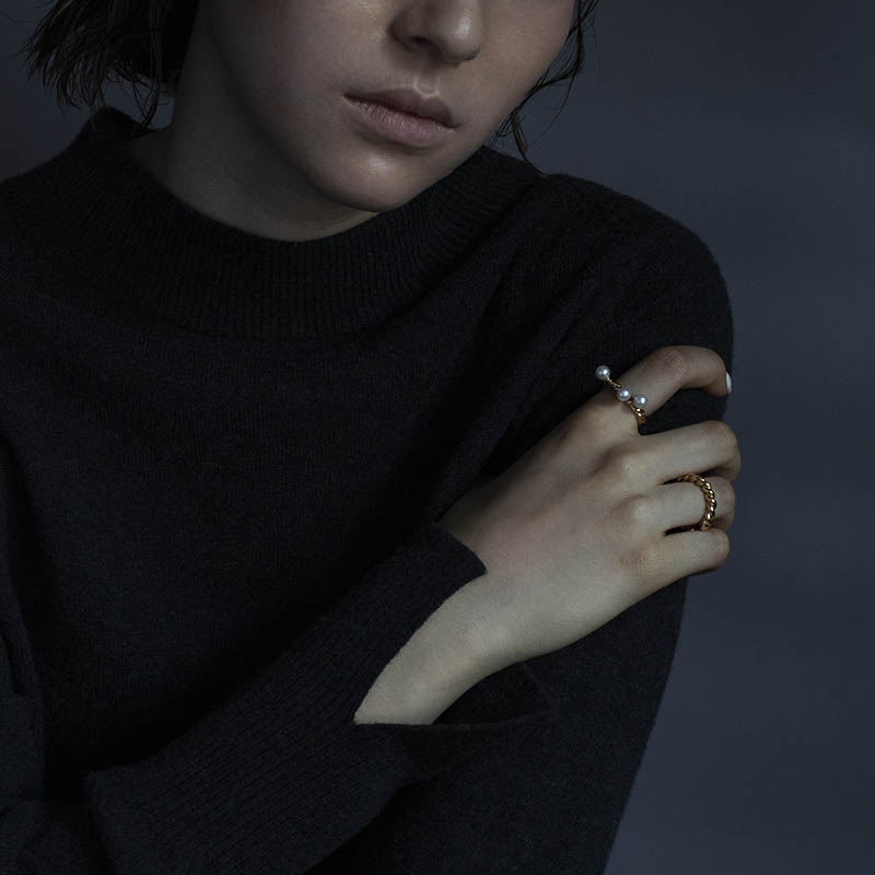 Twist Ring w/Pearl - Silver（ツイストリング - シルバー）【納期 1ヶ月】　SYMPATHY OF SOUL Style（シンパシーオブソウルスタイル)