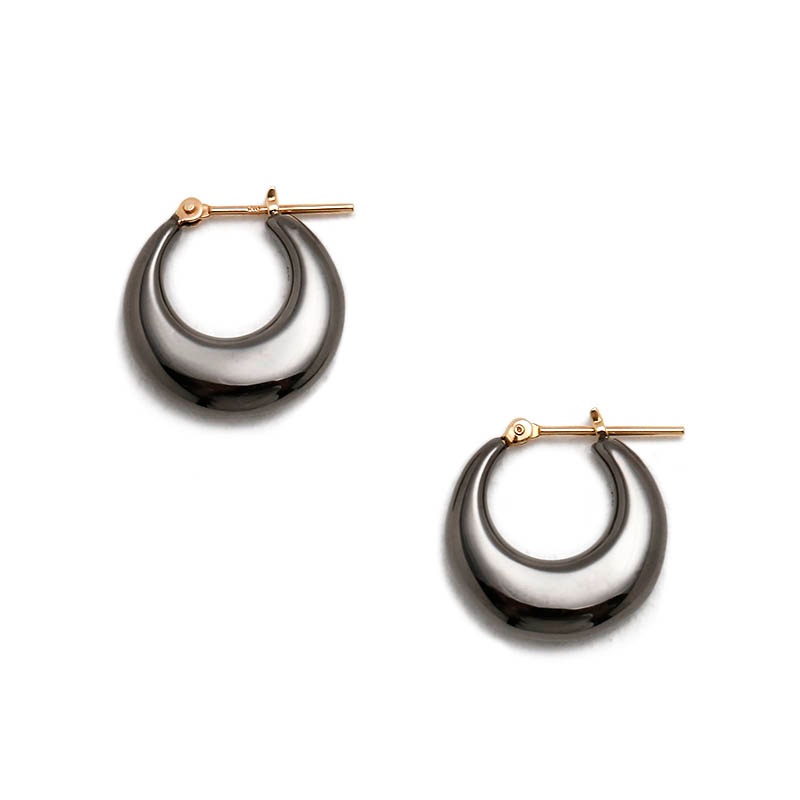 Moon Puff Pierce - Black Plated（ムーンパフピアス - ブラックロジウムコーティング）　SYMPATHY OF SOUL Style（シンパシーオブソウルスタイル)