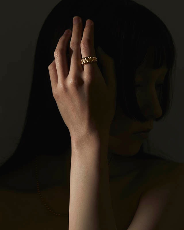 Quilting Ring - K18YG Plated（キルティングリング - K18イエローゴールドコーティング）【納期 1ヶ月半】　SYMPATHY OF SOUL Style（シンパシーオブソウルスタイル)