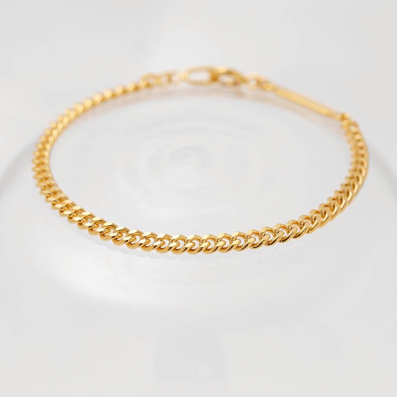 Curb Chain Bracelet - K18YG Plated（カーブチェーンブレスレット - K18イエローゴールドコーティング）　SYMPATHY OF SOUL Style（シンパシーオブソウルスタイル）