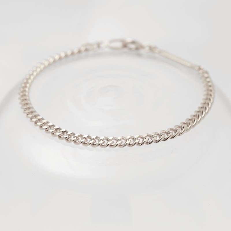 Curb Chain Bracelet - Silver（カーブチェーンブレスレット - シルバー）【納期 1ヶ月】　SYMPATHY OF SOUL Style（シンパシーオブソウルスタイル）