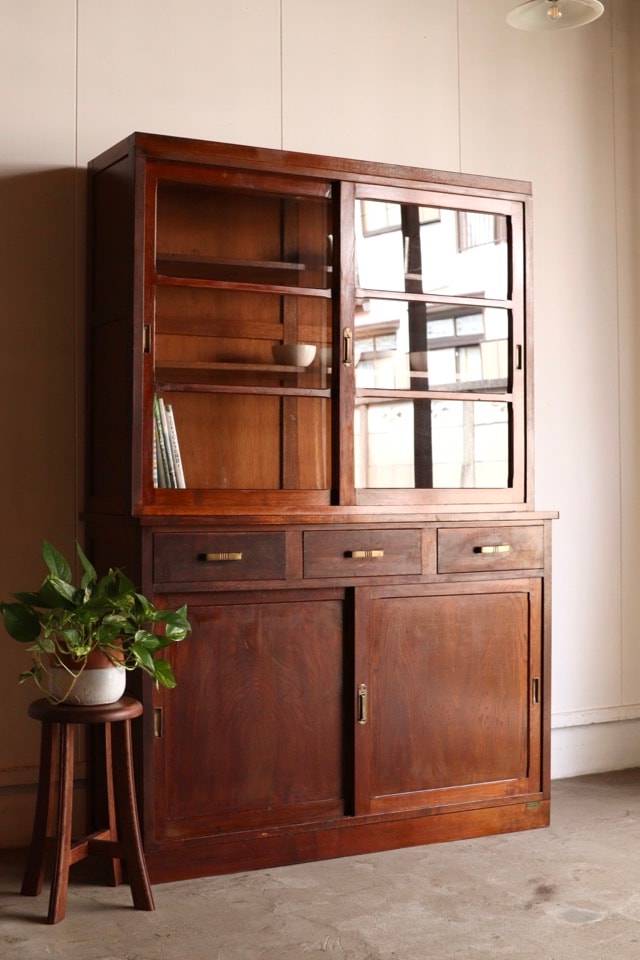 食器棚　水屋 楽天市場】レンジ台 食器棚 水屋箪笥 135cm幅 引き戸 キッチン