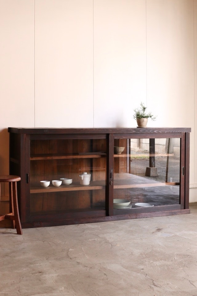 引戸棚/水屋箪笥,ガラス引戸棚 | 古家具古道具 そうすけ