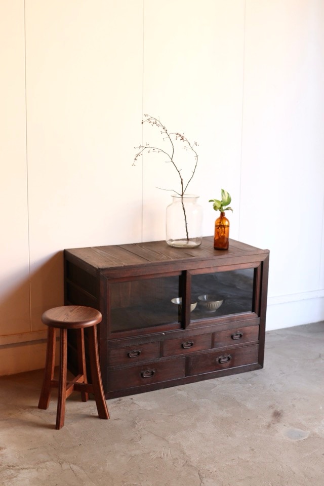 引戸棚/水屋箪笥,ガラス引戸棚 | 古家具古道具 そうすけ