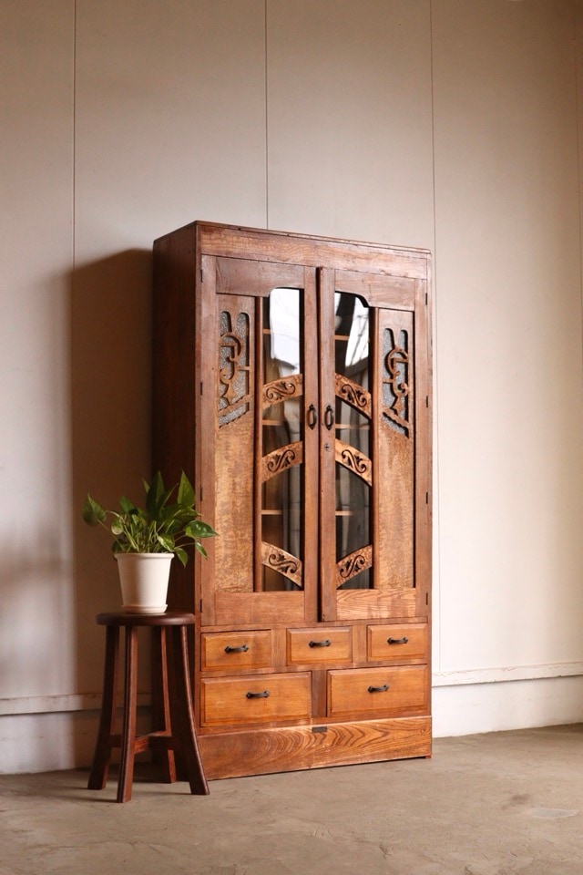 引戸棚/水屋箪笥,ガラス引戸棚 | 古家具古道具 そうすけ