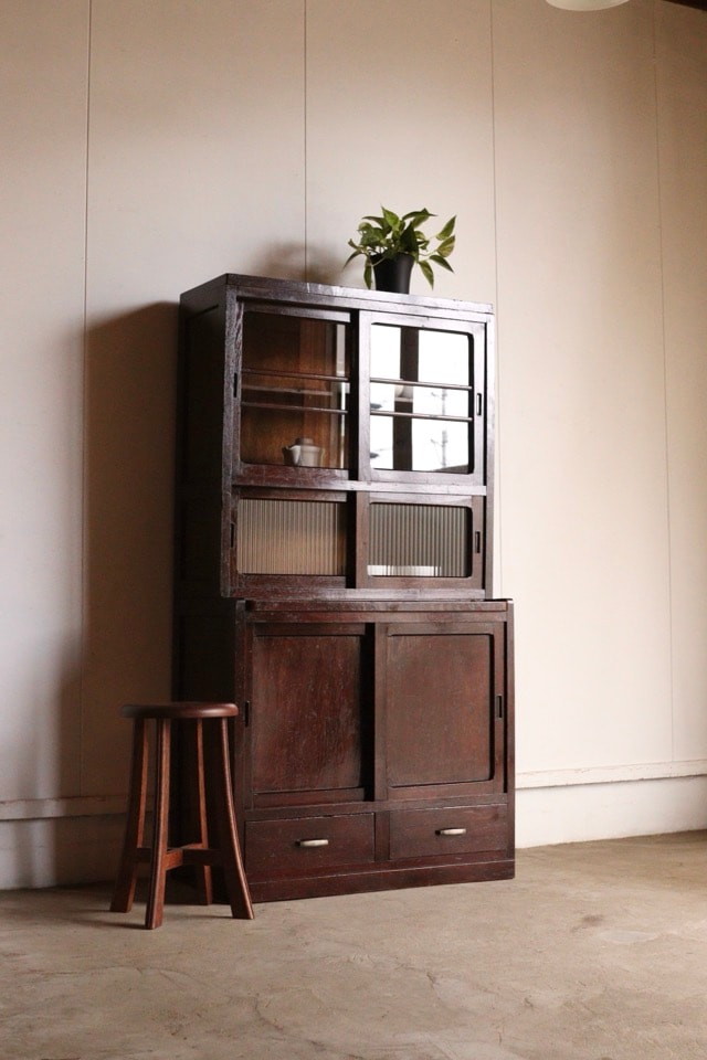 引戸棚/水屋箪笥,ガラス引戸棚 | 古家具古道具 そうすけ