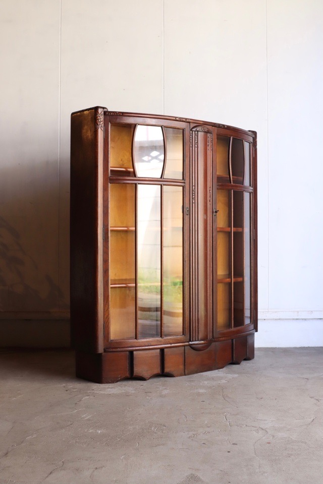 古家具　古道具　ガラス棚　飾り棚　食器棚　キャビネット ガラスキャビネット/食器棚 - 古家具・古道具 アンティーク家具