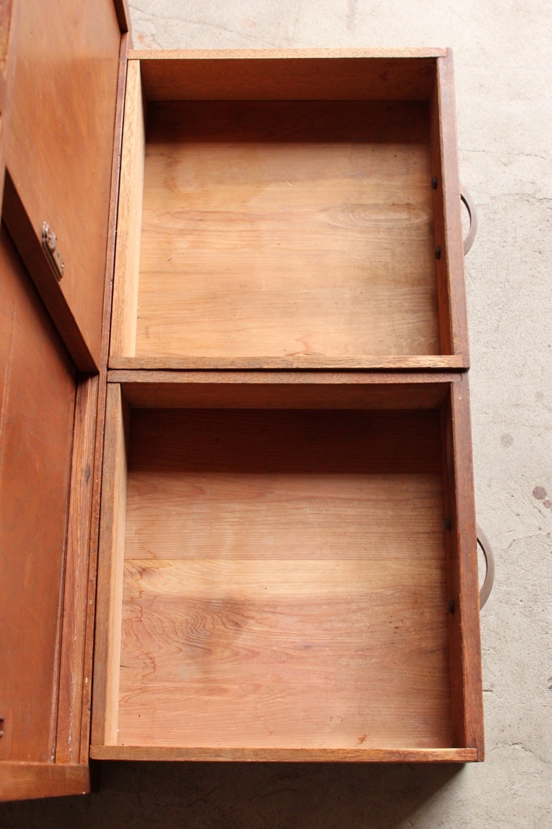 茶箪笥　ジャンク チーク無垢材 ヴィンテージキャビネットZX 食器棚 ショーケース