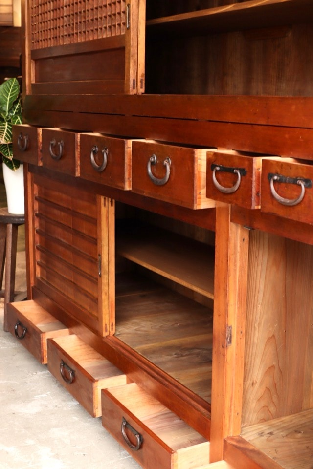 古家具 水屋箪笥 水屋箪笥 時代箪笥 t2568 和タンス アンティークフレックス