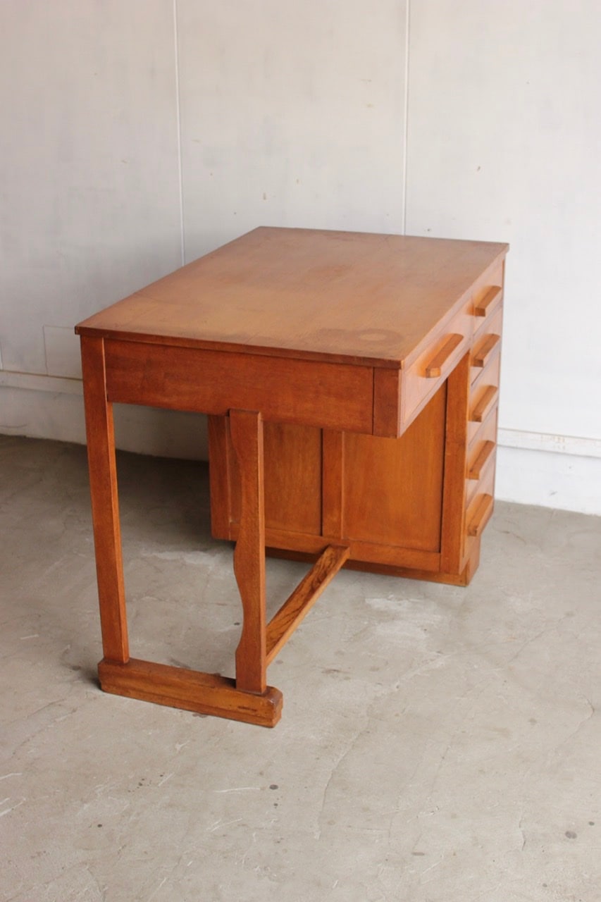 ケヤキ 片袖机 古道具 古家具 片袖机 | 全ての商品 - 古家具古道具 そうすけ