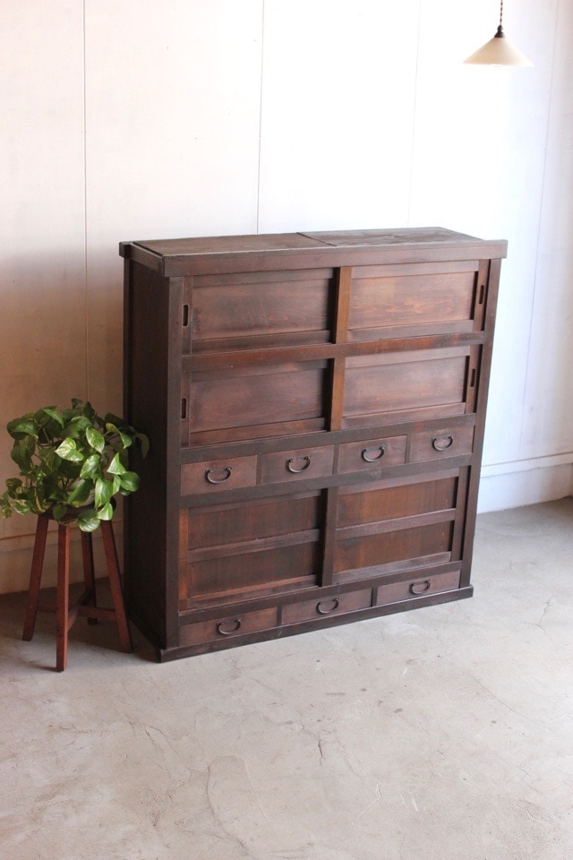 m*a様 昭和レトロ 古道具 水屋箪笥 引き戸付き 収納箪笥 小引き出し