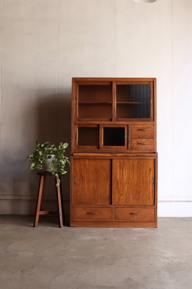 モールガラスの食器棚 | 全ての商品 - 古家具古道具 そうすけ