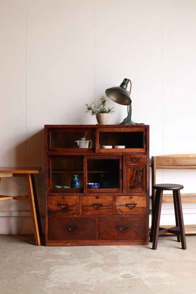 レトロ家具　時代箪笥　茶箪笥　和箪笥　食器棚　古道具　古家具 茶箪笥 | 全ての商品 - 古家具古道具 そうすけ