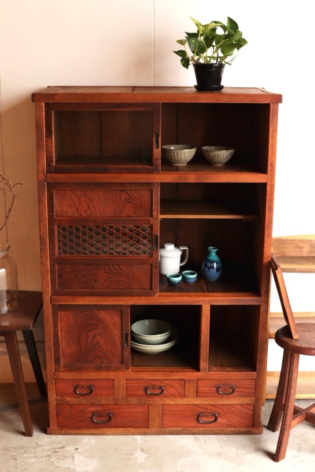 江戸〜明治『大型 』時代箪笥 水屋箪笥 和家具 古民家② 水屋箪笥 | 全ての商品 - 古家具古道具 そうすけ