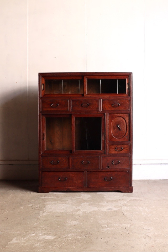 茶箪笥 古い 飾り棚 道具棚 茶箪笥 棚 お茶道具 高さ96cm