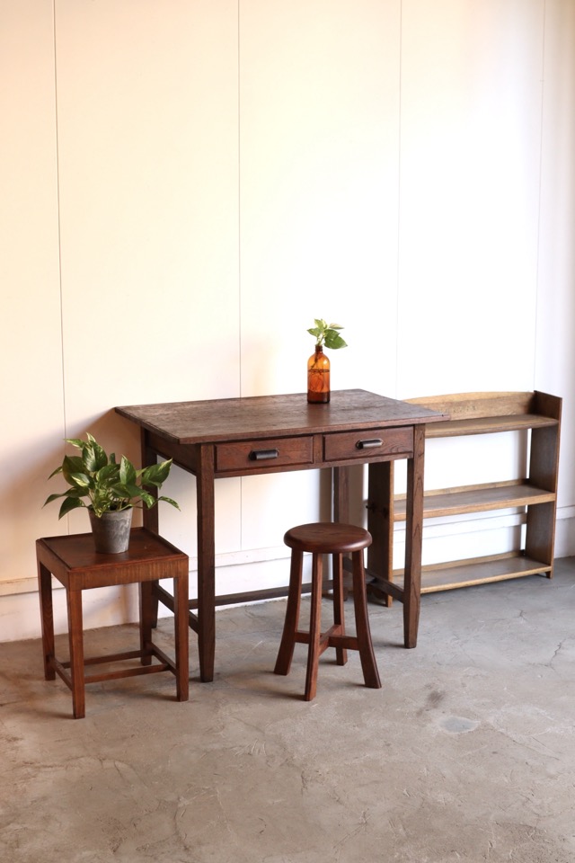レトロ　ヴィンテージ　木製無垢材　平机 古家具 学習机 平机 | 全ての商品 - 古家具古道具 そうすけ
