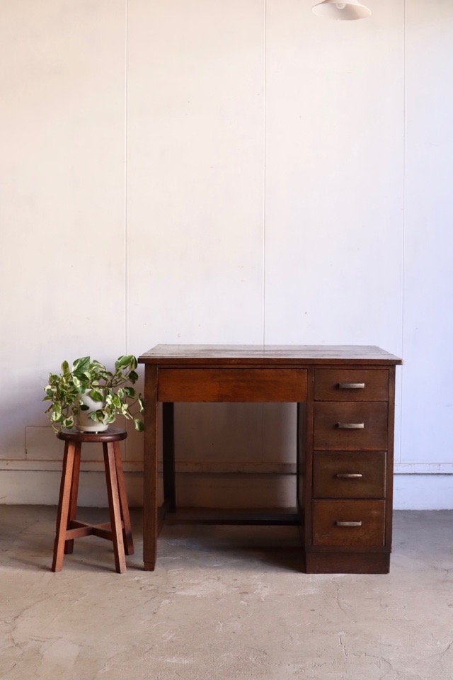 ケヤキ 片袖机 古道具 古家具 ケヤキ 片袖机 古道具 古家具