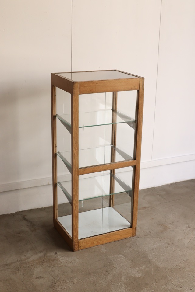 古道具　古家具　木製ガラスケース　2段　ガラス棚　昭和レトロ ガラス戸付き木棚/古道具 | 古道具とZAKKA COZA -par ici-