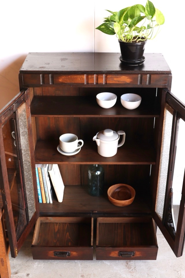 棚　木製　ガラス戸　古家具　古道具　アンティーク 149380850_o3.jpg?