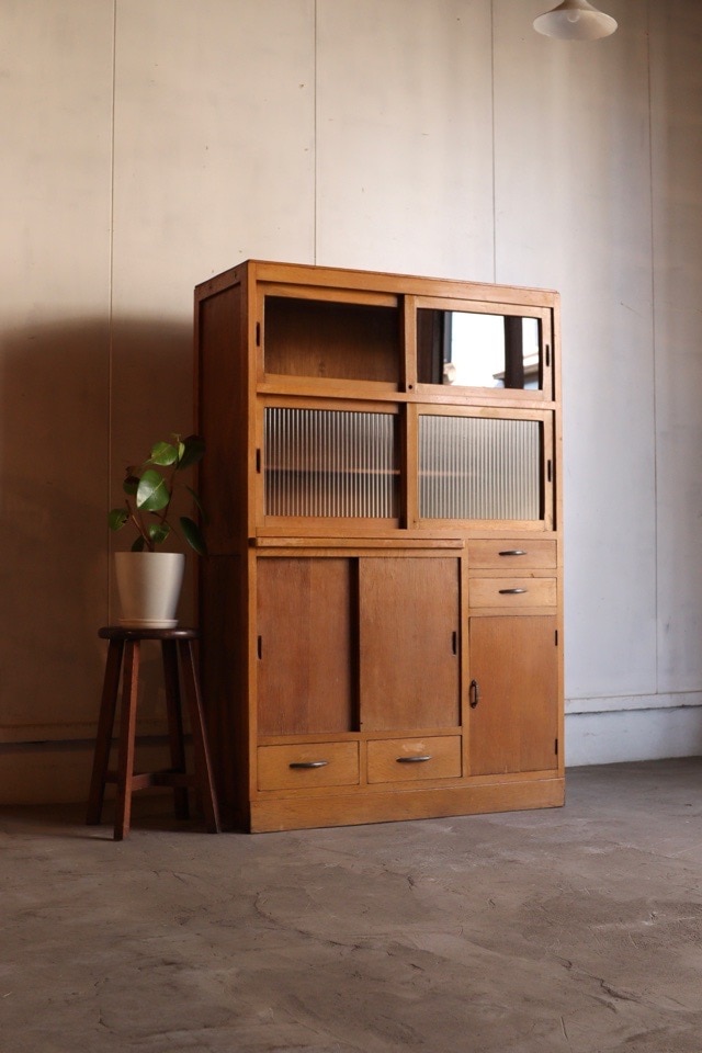 収納棚５段　古家具　食器棚 DK19-199 北欧 アンティーク家具 シェルフ Harald Nielsen 食器棚