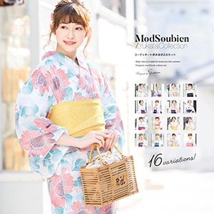 浴衣 セット レディース 浴衣セット 半幅帯 大人 2点セット（浴衣/帯） 夏 花火大会 ボヌールセゾン フリー 送料無料