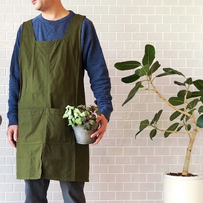 バッククロスエプロン メンズサイズ カーキ COMODO