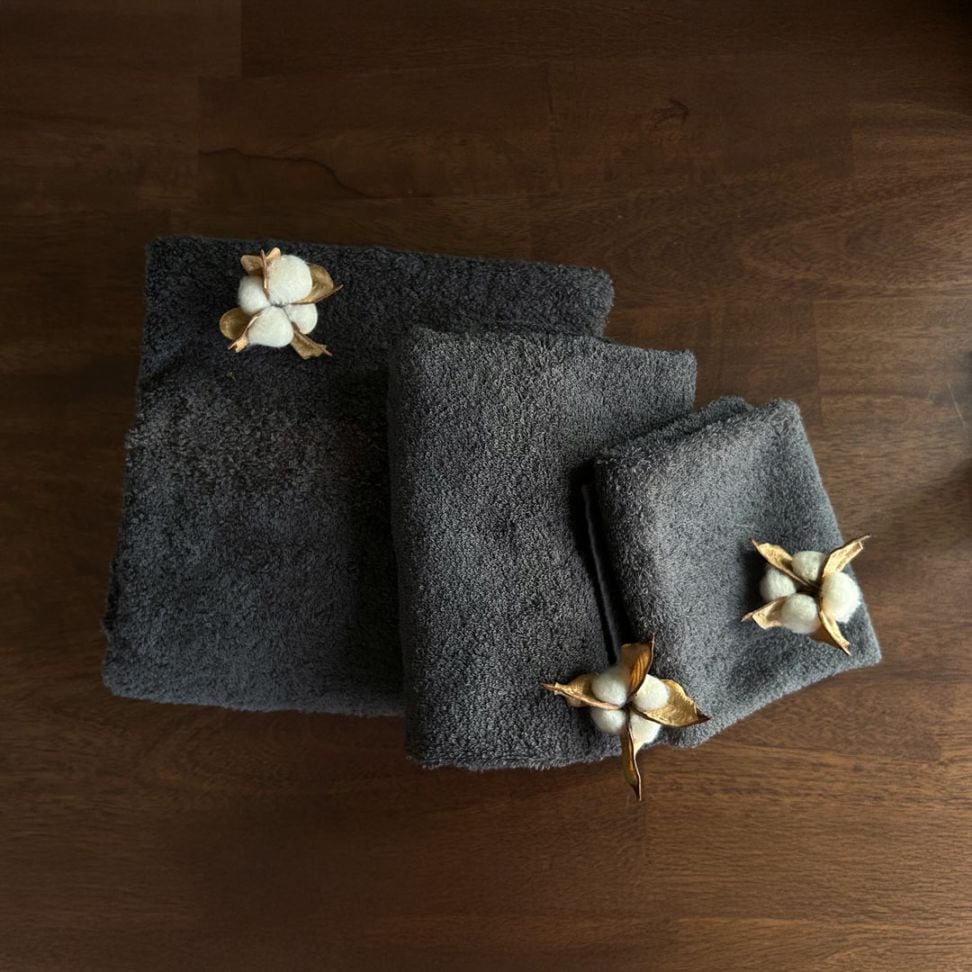 【SyuRo】オーガニックタオル　チャコール