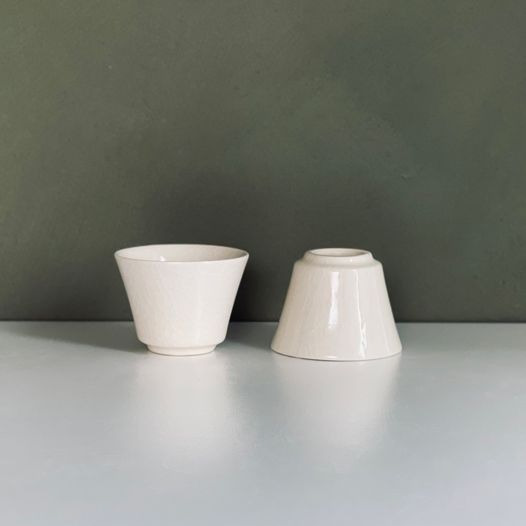 【南景製陶園】碗 高台 白貫入（湯呑み）