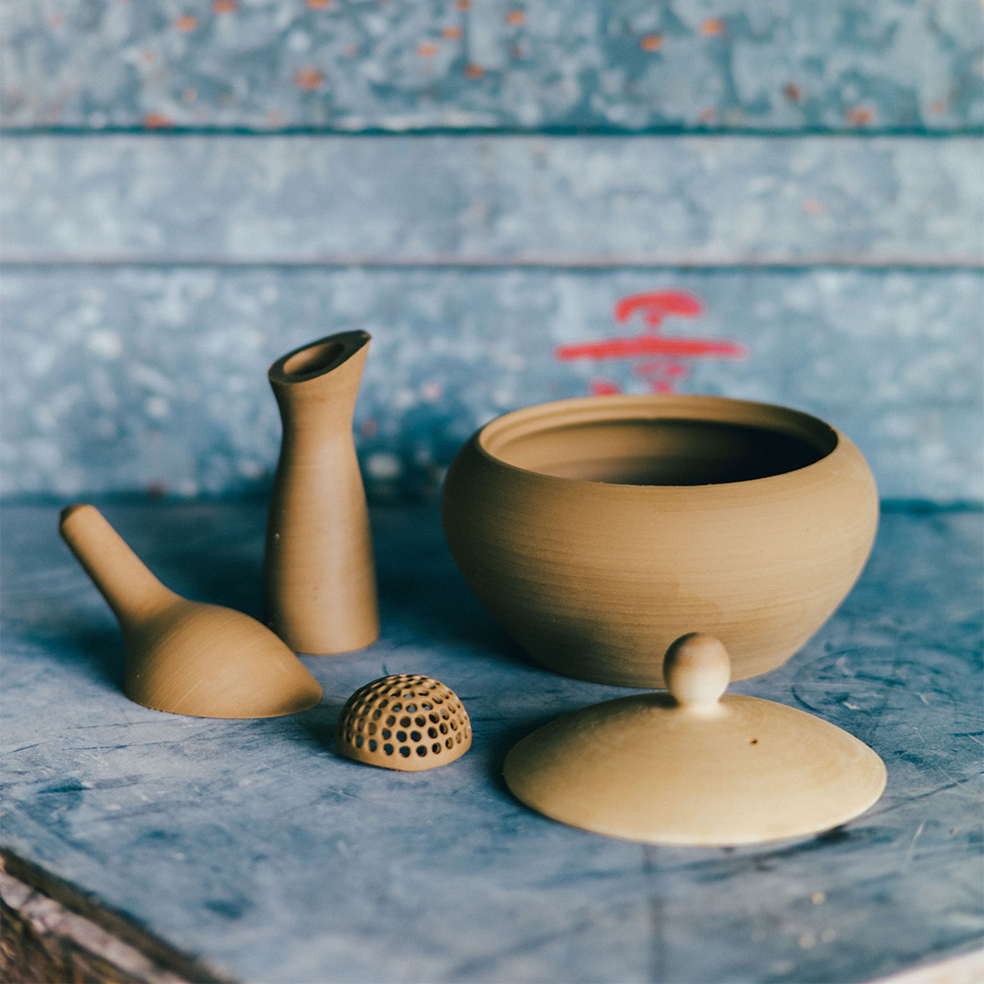 【南景製陶園】入子茶器 黒練（急須と湯呑みのセット）