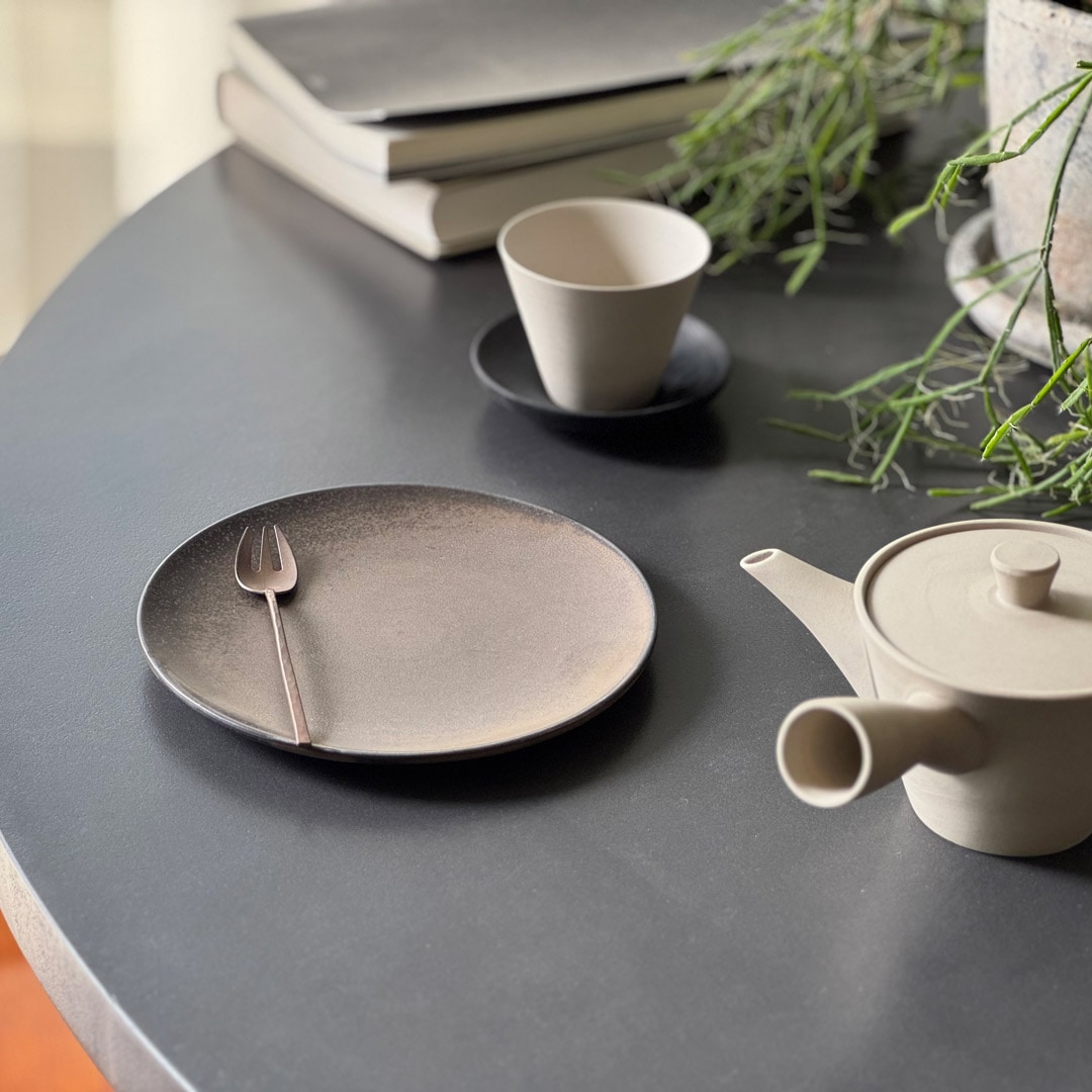 【SyuRo】炻器プレート　ブラック