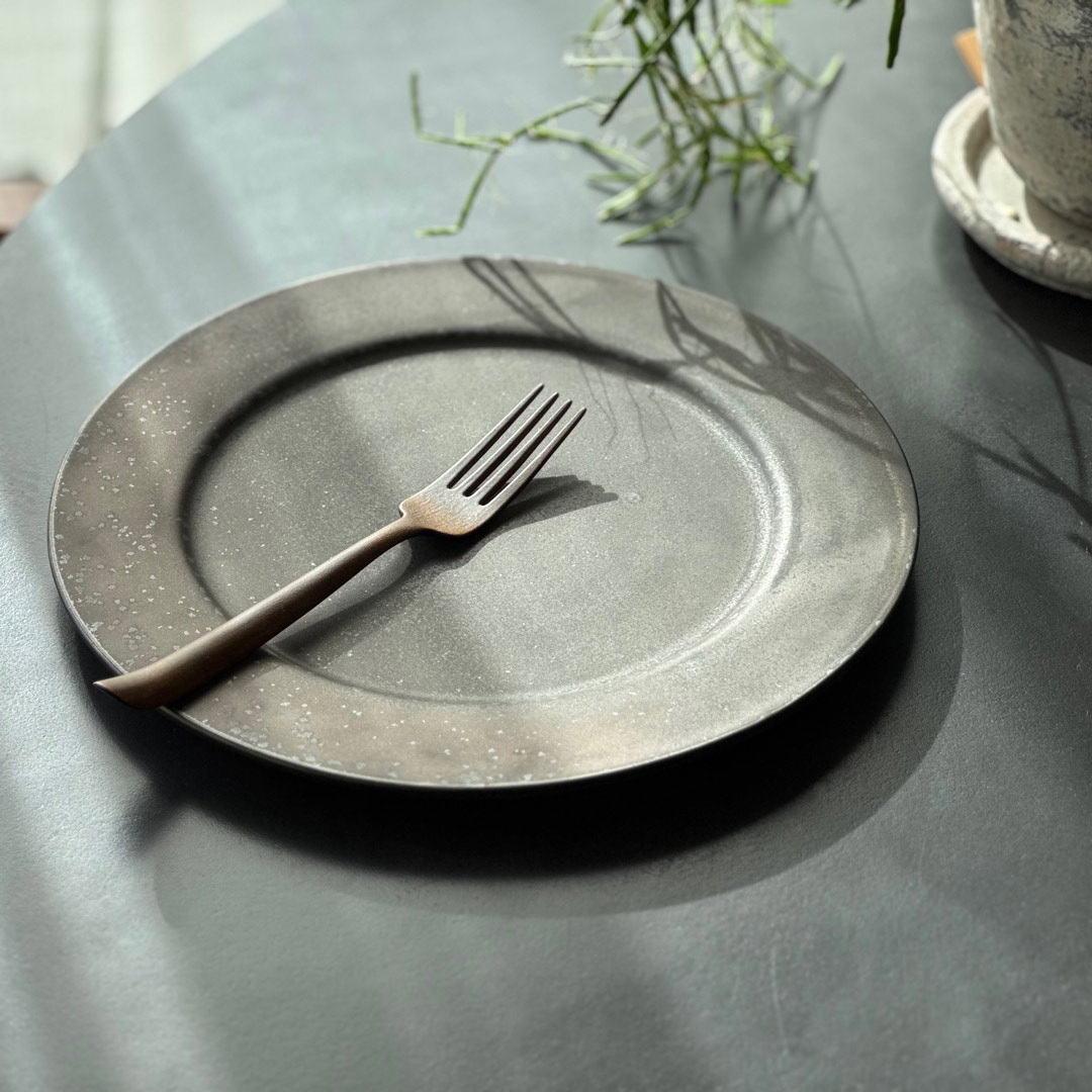 【SyuRo】炻器プレート　ブラック