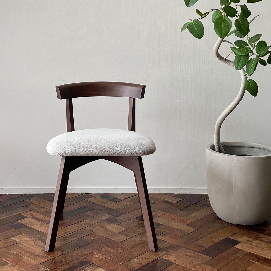 パ*ト様 PURO サイドチェア ① ベージュ ファブリック×ウッド PURO SIDE CHAIR / プーロ サイドチェア - インテリア・家具通販
