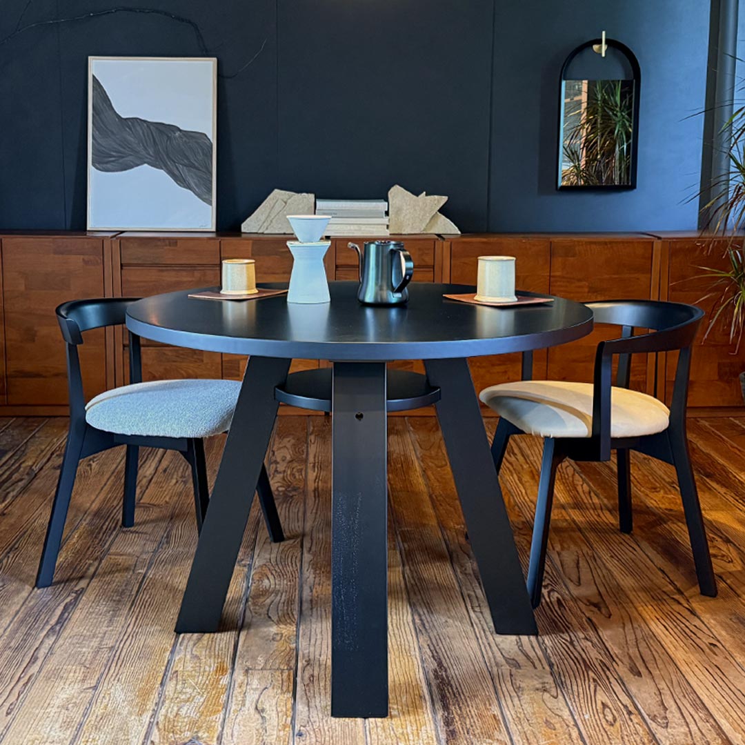 サークル ダイニングテーブル 098 ブラック PURO