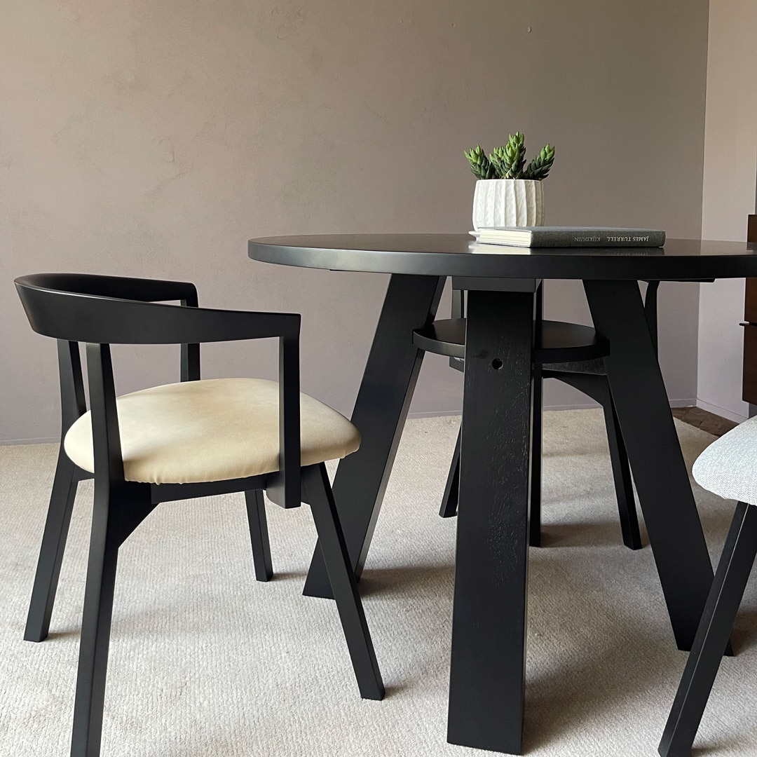 サークル ダイニングテーブル 098 ブラック PURO