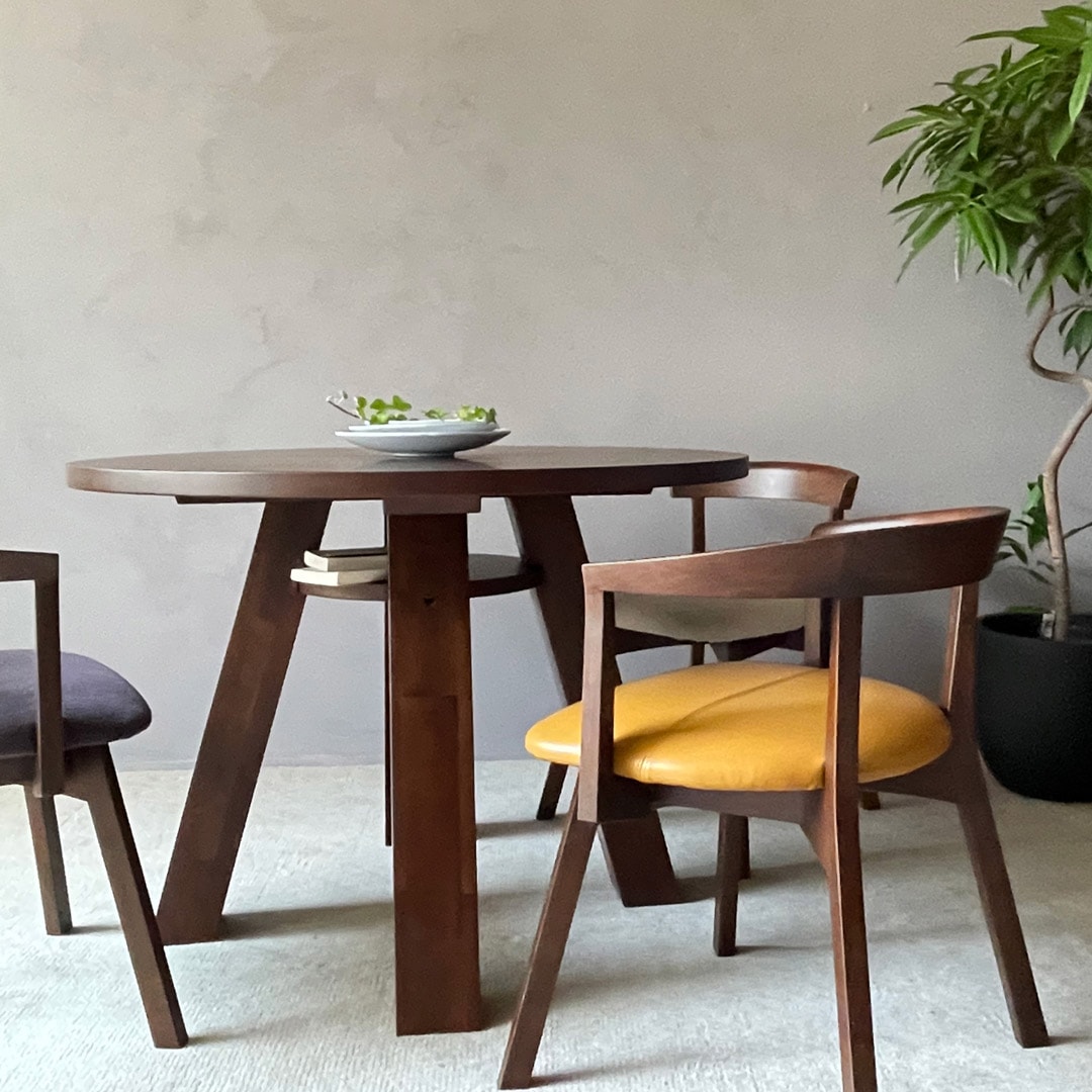 サークル ダイニングテーブル 098 ブラウン PURO