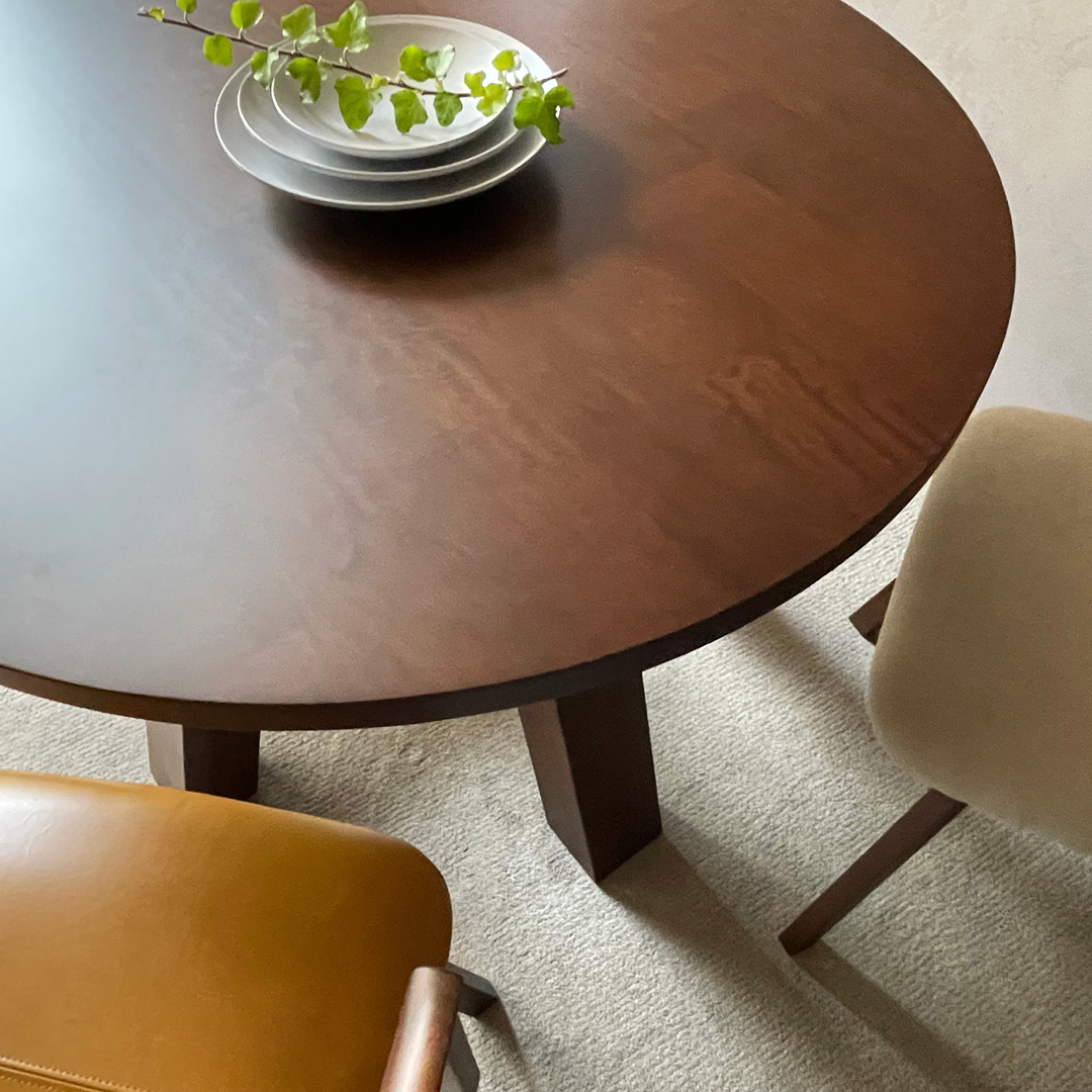 サークル ダイニングテーブル 098 ブラウン PURO